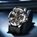 SIBOTTE Tourbillon Hollow out Mechanical watch for men 50M Waterproof Steel shell Luxury Men watches Sapphire Luminous Man watch. 