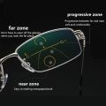（New）Men Multifocal Reading Glae Progreive Bifocal Near Far Anti Blue Ray Prebyopic Glae Magnifying Women Black Gafa Cheap. 
