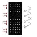 60PC Set Fashion Crystal Nose Ring Surgical Steel Nose Studs Piercing For Women Gift With Box Nariz Piercing Body Jewelry.