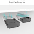 Under Desk Drawer Organizer Self-Adhesive Storage Box White.