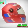 FULL FACE STM BIKE HELMET - BLACK, RED, BLUE & JAZZ GRAPHICS. 