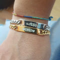 Stainless Steel Engrave Name Bracelet For Men Personalized Nameplate Date DIY Bracelets For Male Boy Jewelry Birthday Gift. 