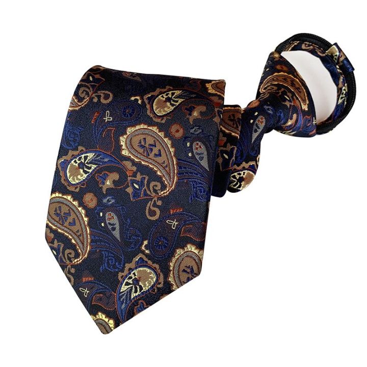 Pre-tied%20Necktie%20For%20Men%20Women%20Paisley%20Style%20Zipper%20Tie%20Plaid%20Stripes%20Jacquard%20Classic%208cm%20Business%20Tie%20Men%20Wedding%20Accessories%20-%20Image%207