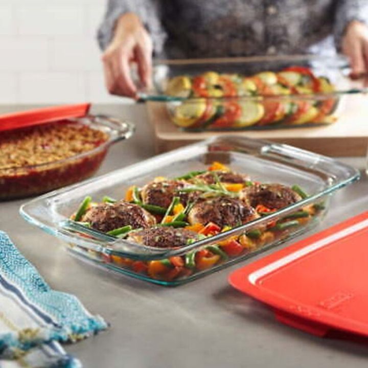 3 Pcs Set Pirax Oven Proof Glass Serving Dish - Transparent 3 Pcs Set