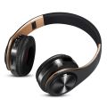 Men Gift Gold Wireless Headphones Bluetooth Earphone Stereo Headset with Build-in MIC with 3.5mm Jack for Xiaomi Samsung IPHONE. 