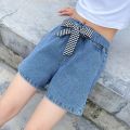Summer Loose Fashion Kids Girl Short Big Girls Jeans Pants Korean Children Denim Shorts Clothes Short Trousers for Teenage 4-16Y.