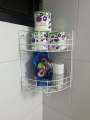 2 Pieces of Kitchen Bathroom Metal Rack - Efficient Bathroom Organizer Shower Shelves - Storage Space and Organize in Style.