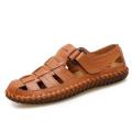 VAN New Summer Men Sandals 2019 Leisure Beach Men Shoes High Quality  Leather Sandals The Men's Sandals Big size 39-47. 