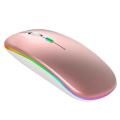 Rechargeable Wireless RGB Waterproof Optical Mouse, For Pc and Laptop Gamer Dual Model 2.4GHz Mouse - Nano receiver - Palm Grip - Black Fun Gaming - Optical Wireless Mouse. 