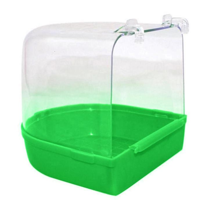 Pet Bird Parrot Transparent Bathing Tub Bathtub Shower Box Hanging Cage Decor