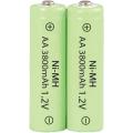 2 PCS-Rechargeable Battery AA 1.2v 3800mA. 