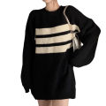 Autumn New 2023 Striped Sweater Mid-Length Korean Style Pullover Small Knitted Inner Match Bottoming Skirt Women's Autumn and Winter.