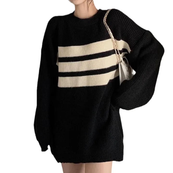 Autumn%20New%202023%20Striped%20Sweater%20Mid-Length%20Korean%20Style%20Pullover%20Small%20Knitted%20Inner%20Match%20Bottoming%20Skirt%20Women's%20Autumn%20and%20Winter%20-%20Image%205
