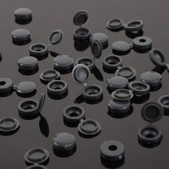 200%20Pcs%20Screw%20Cap%20Plastic%20Hinged%20Screw%20Head%20Covers%20Screw%20Cover%20Caps%20Snap-on%20Replacement%20Screw%20Decorative%20Covers%20(Grey)%20-%20Image%207