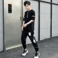 New Suit Fashion Short SleeveTT-shirt Loose Summer Wear Korean Men's Casual Student Sports Suit Handsome Match.