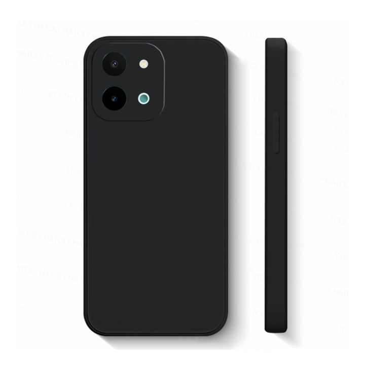 For vivo Y28 4G Luxury Shockproof Liquid Silicone Phone Case Back Cover