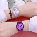 Wenefang Casual women silicone jelly band quartz wrist watch women cute transparent eco-friendly candy students watch. 