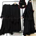 High Quality stylish hijab niqab khimar borka Set Dubai Charry Fabric Black Color. 
