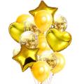 14Pcs  Baloon Foil Star Confetti Latex Balloons Inflatable Air Balloons Helium Balloon For Baby Birthday Wedding Party Supplies. 