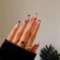 24PCS Black Matte Leopard Wearing False Nail Tips Stiletto Cow Pattern Detachable Nails Full Cover Girls Press on Nails Art. 
