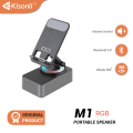 KISONLI M-1 Wireless Folding Bracket RGB Bluetooth Speaker With 360 Degree Phone Holder Stand. 