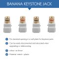 Speaker Post Snap-in Banana Keystone Jack - White, 10Pcs. 