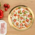 12 Inch Large Brassl Plate, 30cm Round Dinner Pitoler Plates, Metal Salad Steak Plates Reusable Dinner Dish for Eating Serving Camping Outdoor BBQ Home Kitchen, Frosted Gold. 