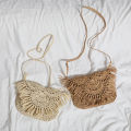 Summer Tassel Straw Shoulder Bag for Women Paper Rope Hook Hand-woven Casual Handbags Beach Travel Girls Crossbody Flap Bags. 