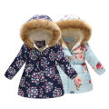 Girls Overcoat Windproof Cartoon Animal Print Pockets Girls Coat. 