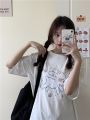 2024 New Summer Pink Half Sleeve ins Super Popular Top Women's Loose Korean Style Student Short Sleeve T T-shirt. 