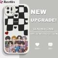 Jizetin for OPPO A16K A16E Back Cover BTS Group Lambskin Texture PU Leather Back For Girls Boys Soft Phone Case. 