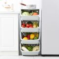 The vegetable shelves in the kitchen can be stacked with multi-layer storage racks, and the multi-functional storage baskets can be stacked with vegetable baskets.
