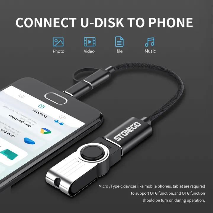 STONEGO%202%20in%201%20OTG%20Adapter%20Cable%20Nylon%20Braid%20USB%203.0%20to%20Micro%20USB%20Type%20C%20Data%20Sync%20Adapter%20for%20Huawei%20for%20MacBook%20U%20Disk%20OTG%20-%20Image%203
