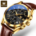 OLEVS High Quality Leather olives Hand watch for men- Avant-garde Remarkable. 