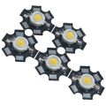 1 W LED SMD Chip 3V 3.7V Metal Plate Heat Sink Aluminum Base 20mm PCB DIY LED Light Bulbs  WHITE Color  5 Ps. 