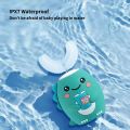 360° Kids Sonic Electric Toothbrush Silicone U-Shaped Automatic Ultrasonic Teeth Tooth Brush Cartoon Pattern Children Blue Light.
