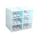 6-Piece Candy Color Shoe Box, Transparent Plastic Shoe Storage Box, Shoe Cabinet Storage Drawer Rectangle Blue. 