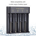 DC 5V 2A Battery Charger with USB Cable 4 Slots Fast Charge Universal for 10440/14500/14650/16340 for Flashlight Camera Doorbell. 