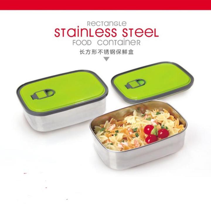 Homio Stainless Steel Lunch Box/ Tiffin Set Rectangular,(Size: S)1psc 
