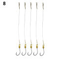 UAthleta 5Pcs Anti-Bite Stainless Steel Wire Leader Fishing Rigs Hooks Line Tackle Tool. 