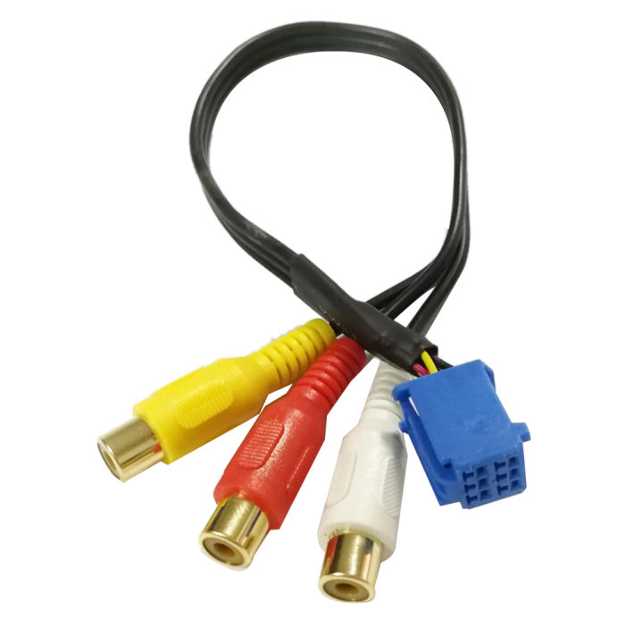 Car Female Audio Video AV-In Cable Wire for Headunit 6Pin