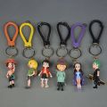 1pcs Action One Piece Keychain 3D PVC Luffy Zoro Sanji Figure Model Toys Bag Pendant One Piec Anime Figure Key Outlier Aeuinv.