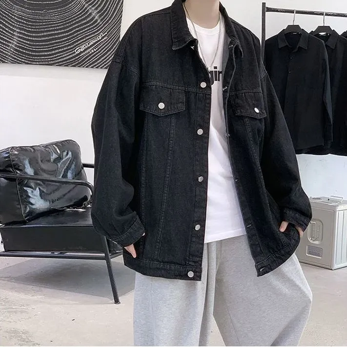 Four%20Piece%20Set%E3%80%91insFall%20Denim%20Jacket%20Men's%20Fashion%20Hong%20Kong%20Style%20Retro%20Loose%20High-Grade%20Jacket%20Korean%20Fashion%20-%20Image%202