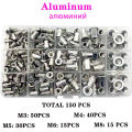 150 Pcs Rivet Nut Thread Insert Stainless Steel Rivet Nut With Threaded Retainer Mechanical Tools Clamping Lever Rivet Nut Set.