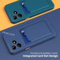【HOT SALE】 with Card Slot Holder Casing For C63 RealmeC63 C53 C51 Me C 63 Fashion Simple Skin Matte Square Phone Case Shockproof Soft Case TPU Camera Cover.