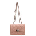 Bag new women's bag solid color fragrance wind rhombic chain armpit small square bag 2023 Korean version heart clasp single shoulder diagonal bag.