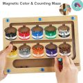 Magnetic Color and Number Maze Wooden Magnetic Board Activities Counting Matching Game Montessori Fine Motor Skills Learning Toy.