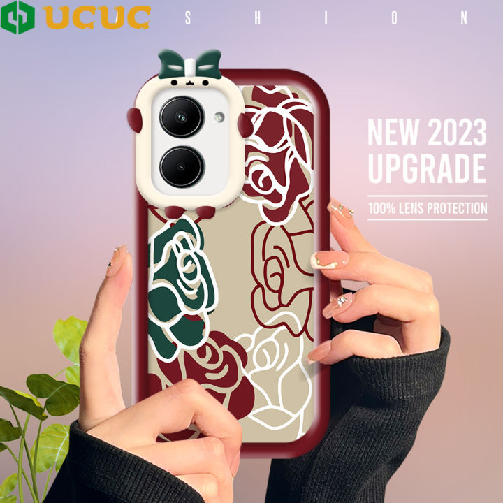 UCUC%20for%20Realme%20C33%20Back%20Cover%20Art%20Flowers%20Monster%20Lens%20Phone%20Case%20Thin%20Hard%20Drop%20Resistant%20Protective%20Cover%20for%20Girls%20-%20Image%202