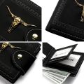 New Men's Wallet Short Multi-Function Multi-Card Slot Metal Bull Label Luxury Wallet Zipper Designer Small Slim Wallet.
