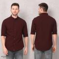 Maroon Cotton Casual Shirt for Men. 